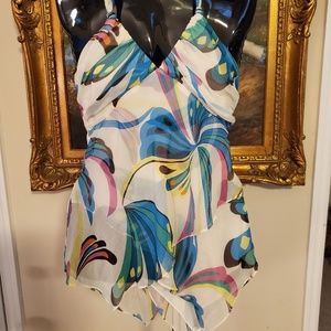 BCBG MAXAZRIA SILK HALTER TOP